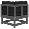 vidaXL Canapé d'angle avec coussins gris bois de pin solide