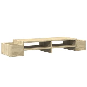 vidaXL Support de moniteur avec rangement ch&ecirc;ne sonoma bois ing&eacute;nierie