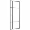 vidaXL Porte coulissante Verre ESG dépoli et aluminium 76x205 cm Noir