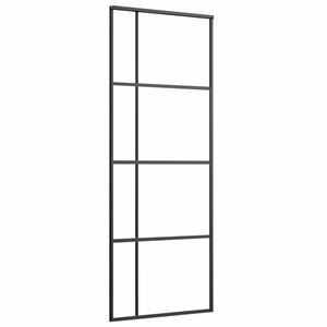 vidaXL Porte coulissante Verre ESG d&eacute;poli et aluminium 76x205 cm Noir