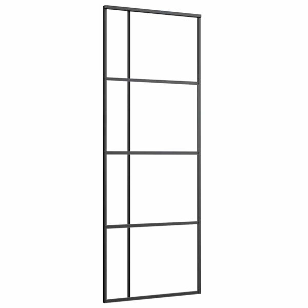 vidaXL Porte coulissante Verre ESG dépoli et aluminium 76x205 cm Noir