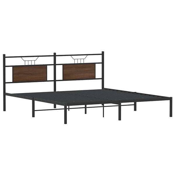 vidaXL Cadre de lit sans matelas chêne marron 183x203 cm