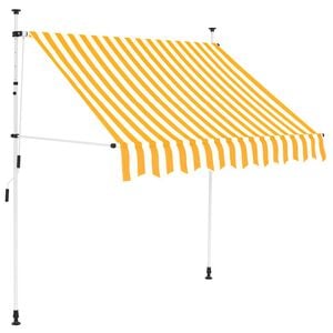 vidaXL Auvent r&eacute;tractable manuel 150 cm Rayures oranges et blanches