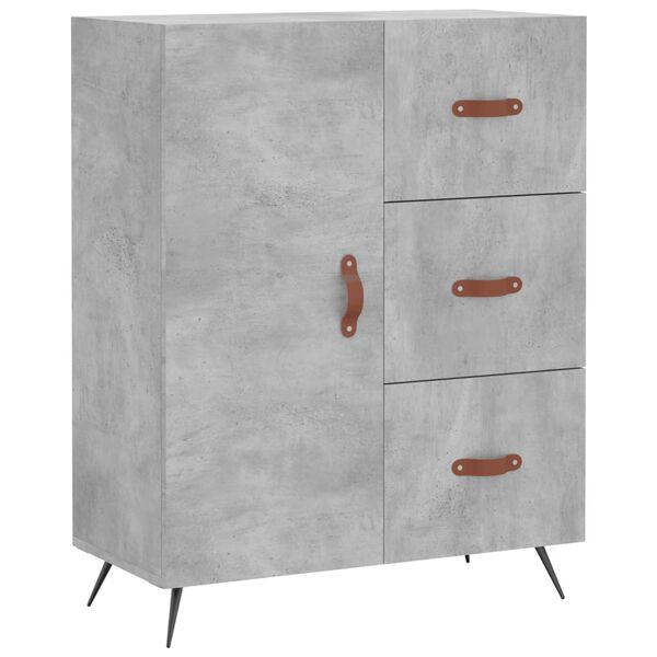 vidaXL Buffet gris b&eacute;ton 69,5x34x90 cm bois d'ing&eacute;nierie
