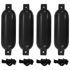 vidaXL Pare-choc de bateau 4 pcs noir &Oslash; 14x50 cm PVC