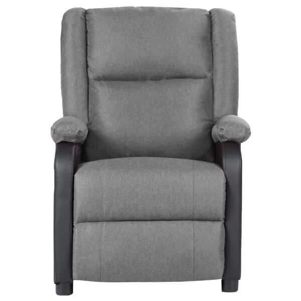 vidaXL Fauteuil inclinable &eacute;lectrique gris clair similicuir et tissu