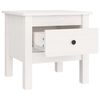 vidaXL Table d'appoint Blanc 40x40x39 cm Bois massif de pin