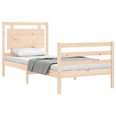 vidaXL Cadre de lit avec tête de lit petit simple bois massif