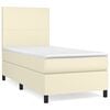 vidaXL Sommier &agrave; lattes de lit avec matelas Cr&egrave;me 90x200 cm Similicuir