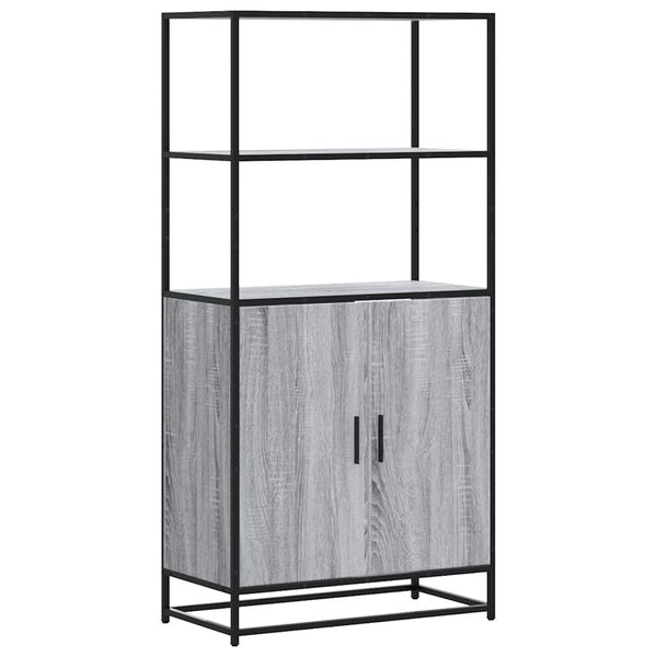 vidaXL Buffet haut sonoma gris 68x35x139 cm bois d'ingénierie et métal