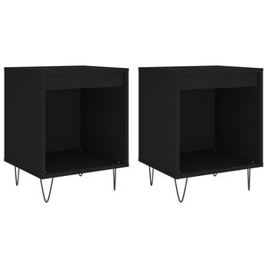 vidaXL Tables de chevet 2 pcs noir 40x35x50 cm bois d&rsquo;ing&eacute;nierie