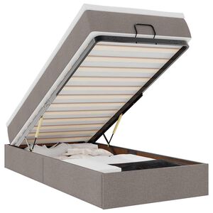 vidaXL Cadre de lit ottoman avec matelas taupe 80x200 cm tissu