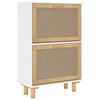 vidaXL Armoire &agrave; chaussures Blanc 52x25x80 cm Bois d'ing&eacute;nierie/rotin