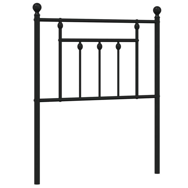 vidaXL T&ecirc;te de lit de remplacement m&eacute;tal noir 75 cm
