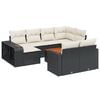 vidaXL Salon de jardin 11 pcs avec coussins noir r&eacute;sine tress&eacute;e