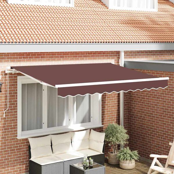 vidaXL Auvent R&eacute;tractable Marron 250 x 200 cm tissu