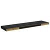 vidaXL &Eacute;tag&egrave;re murale flottante 4 pcs Noir brillant 90x23,5x3,8 cm MDF