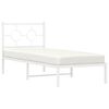 vidaXL Cadre de lit métal sans matelas avec tête de lit blanc 75x190cm