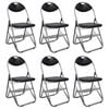 vidaXL Chaises &agrave; manger pliables lot de 6 noir similicuir et acier