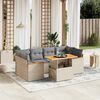 vidaXL Salon de jardin avec coussins 7 pcs beige r&eacute;sine tress&eacute;e