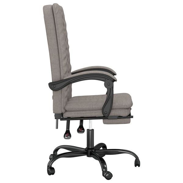 vidaXL Fauteuil inclinable de bureau Taupe Tissu