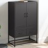 vidaXL Buffet haut noir 68x39x111,5 cm acier