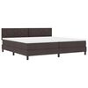 vidaXL Lit &agrave; ressorts avec matelas Marron fonc&eacute; 200 x 200 cm tissu