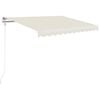 vidaXL Auvent r&eacute;tractable automatique 350x250 cm Cr&egrave;me