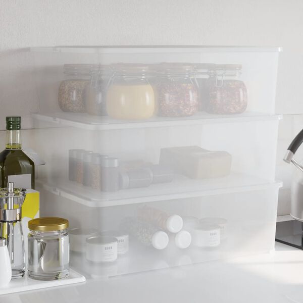 vidaXL Bo&icirc;tes de rangement en plastique 3 pcs 25 L empilables