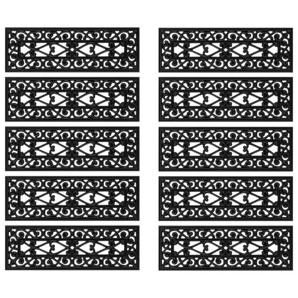 vidaXL Marches d'escalier 10 pcs 25x75 cm caoutchouc