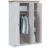 vidaXL Garde-robe 3 portes Blanc 118x50x171,5cm Pin Assortiment Panama