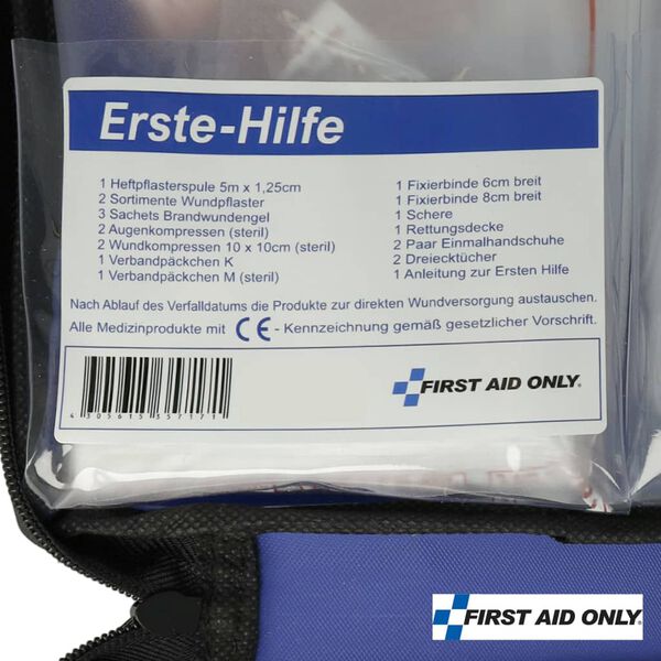 FIRST AID ONLY Trousse d'urgence &agrave; fermeture &eacute;clair 50 pcs Bleu