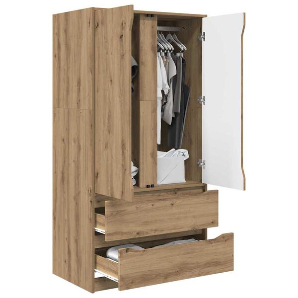 vidaXL Armoire Ch&ecirc;ne Artisanal 79,5 x 49 x 156 cm Bois d&rsquo;ing&eacute;nierie