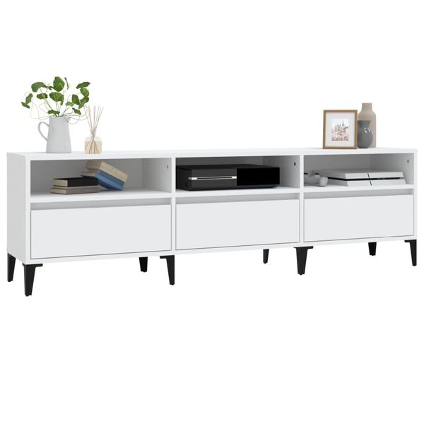 vidaXL Meuble TV blanc 150x30x44,5 cm bois d'ing&eacute;nierie