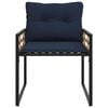 vidaXL Ensemble de meubles d'extérieur avec coussin 3 pcs Bleu marine