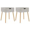 vidaXL Tables de chevet 2 pcs Gris b&eacute;ton 40x40x56 cm Bois d'ing&eacute;nierie
