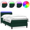 vidaXL Sommier &agrave; lattes de lit et matelas et LED vert fonc&eacute; 100x220cm velours
