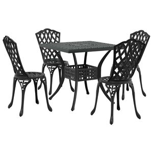 vidaXL Ensemble de tables de jardin 5 pcs Noir Aluminium coul&eacute;