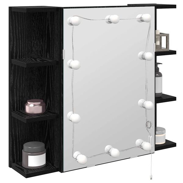 vidaXL Armoire Miroir Ch&ecirc;ne noir 70 x 16,5 x 60 cm Bois d'ing&eacute;nierie
