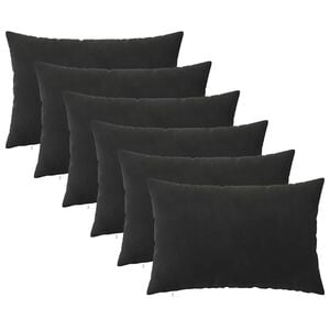 vidaXL Coussin avec oreiller HEERLEN 6 pi&egrave;ces Noir Velours
