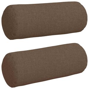 vidaXL Coussins d'accent 2 pcs Marron &Oslash; 15 x 40 cm tissu