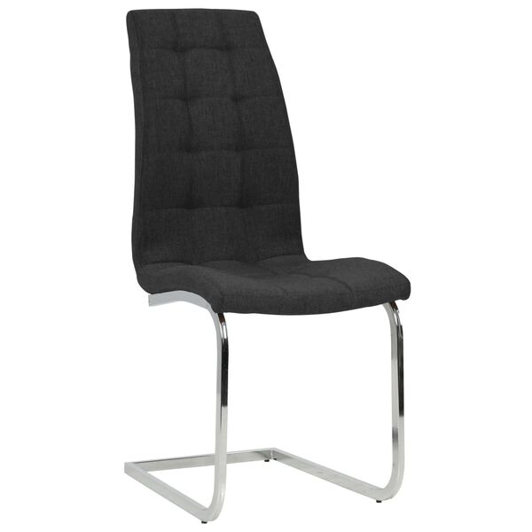 vidaXL Chaises &agrave; manger cantilever lot de 4 noir tissu