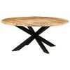 vidaXL Table de salle &agrave; manger ronde 175x75 cm Bois de manguier brut