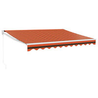 vidaXL Auvent rétractable orange et marron 3x2,5 m tissu et aluminium