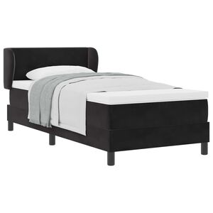vidaXL Lit &agrave; ressorts avec matelas Noir 80 x 200 cm Velours