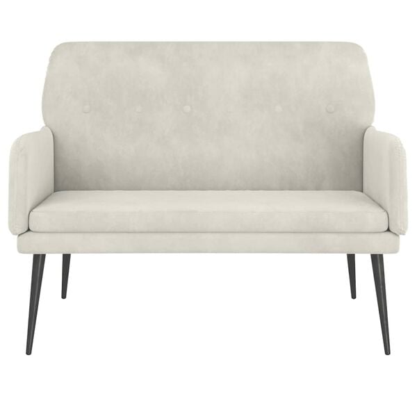 vidaXL Banc Cr&egrave;me 108x79x79 cm Velours