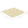 vidaXL Chaises de jardin et coussins blanc cr&egrave;me lot de 3 Teck massif