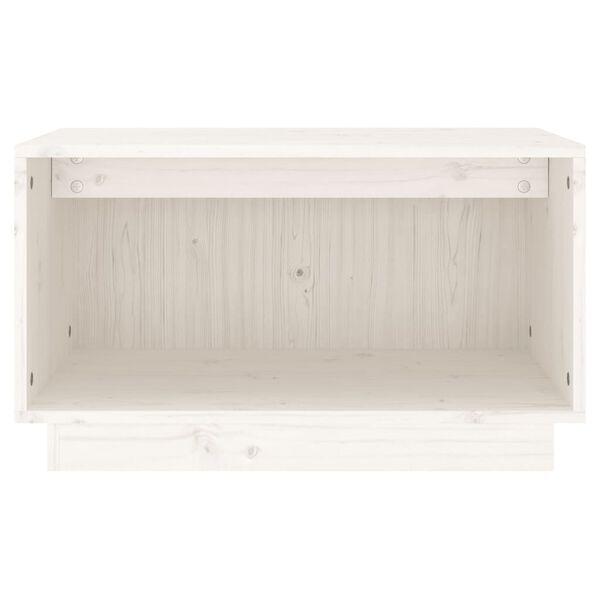 vidaXL Meuble TV Blanc 60x35x35 cm Bois de pin massif