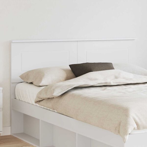 vidaXL T&ecirc;te de lit Blanc 160 cm Bois d'ing&eacute;nierie