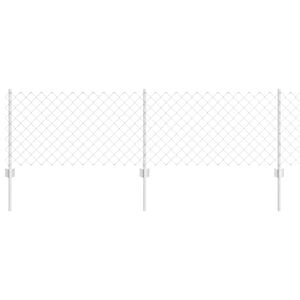 vidaXL Cl&ocirc;ture grillag&eacute;e avec poteau 10 x 0,6 m Acier galvanis&eacute; Maille